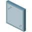 Turquoisegekleurde glazen ruit