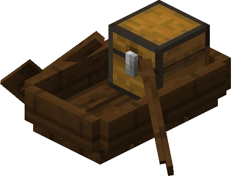 Човен із темного дуба зі скринею image