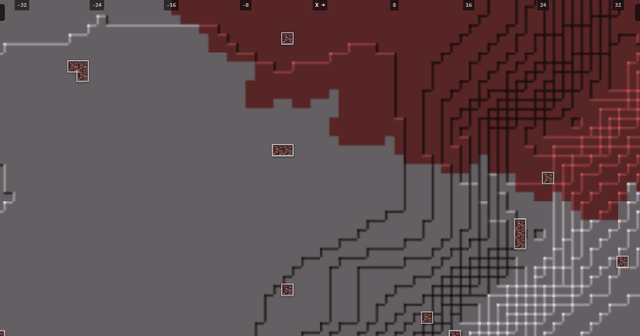 The Ancient Debris Finder showing ancient debris marked across a Nether seed map