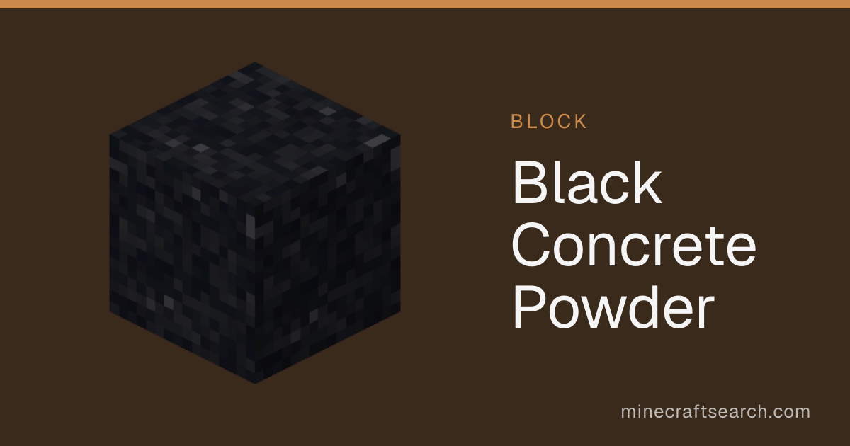 Black Concrete Powder in Minecraft: Recipe & Uses