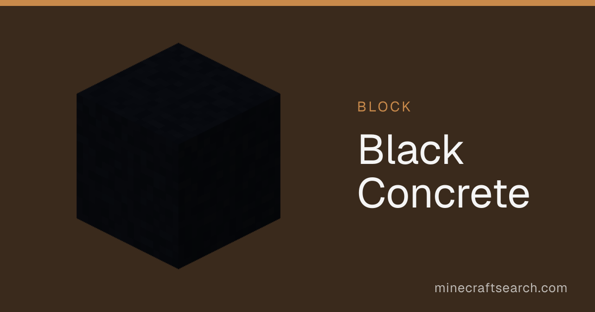 Black Concrete in Minecraft: Recipe & Uses