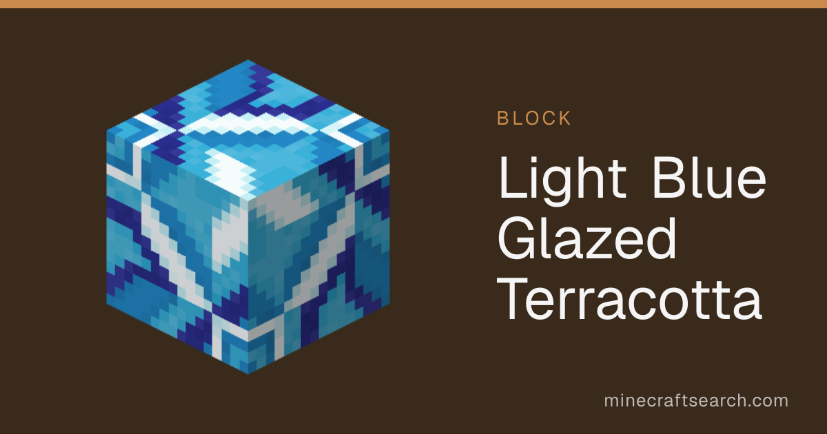 Light Blue Glazed Terracotta in Minecraft: Recipe & Uses