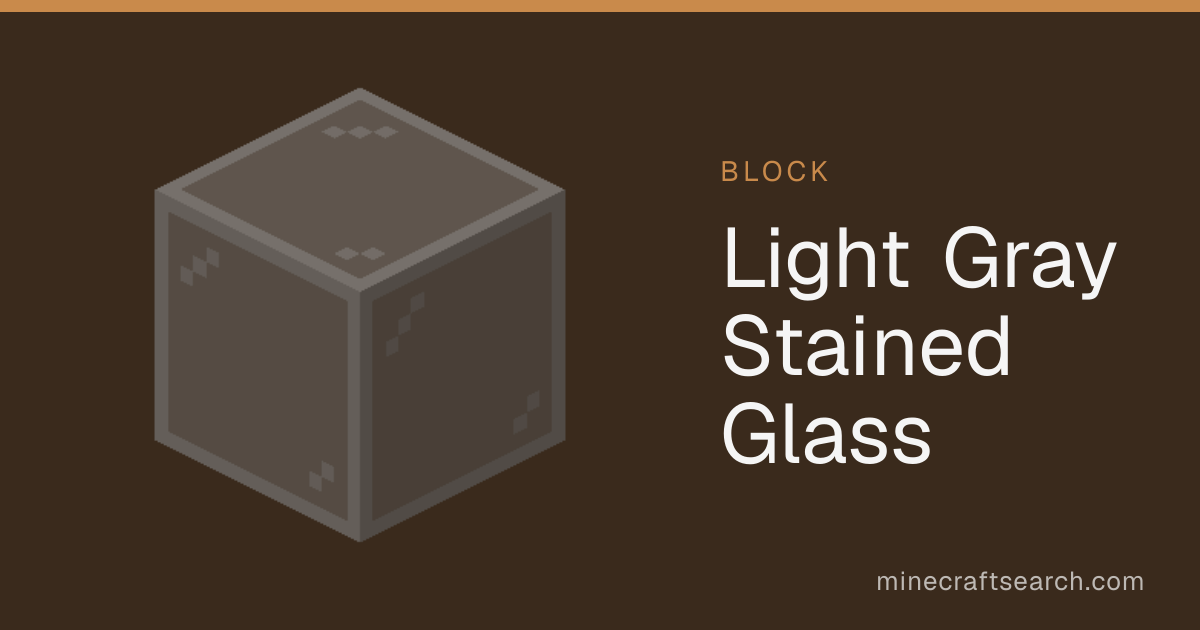 Light Gray Stained Glass in Minecraft: Recipe & Uses