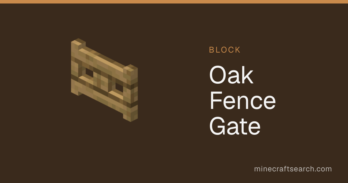 Oak Fence Gate in Minecraft: Recipe & Uses