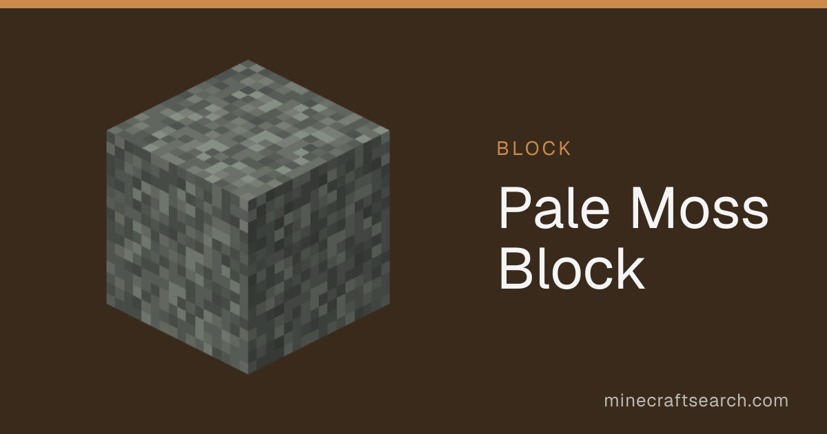 Pale Moss Block in Minecraft: Recipe & Uses