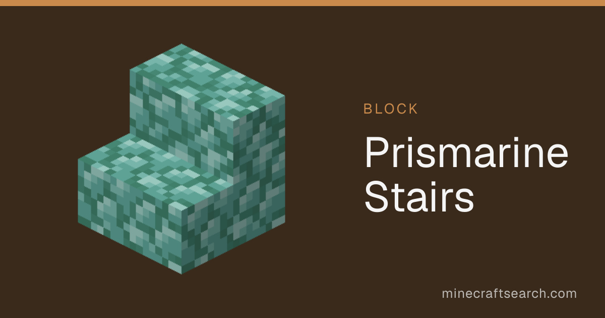 Prismarine Stairs in Minecraft: Recipe & Uses