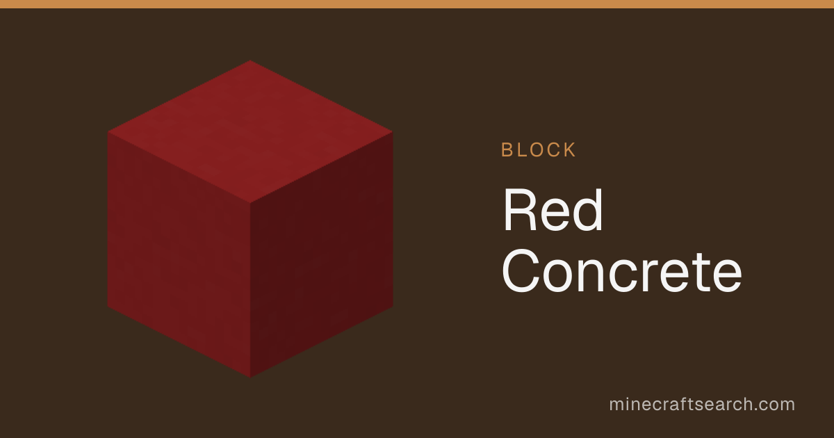 Red Concrete in Minecraft: Recipe & Uses