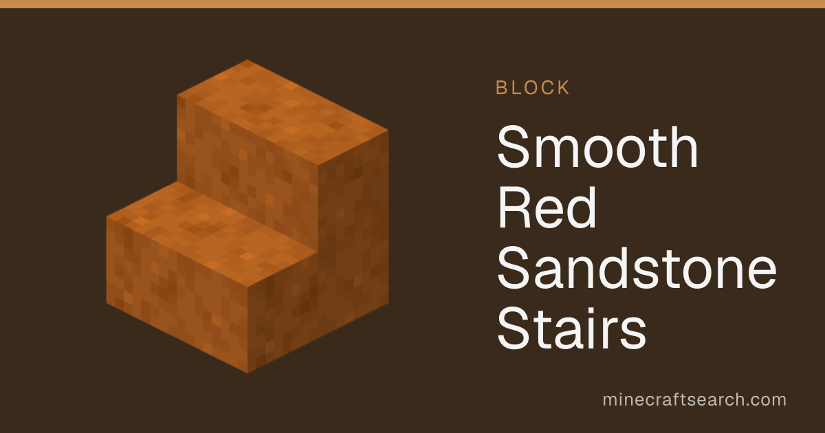 Smooth Red Sandstone Stairs in Minecraft: Recipe & Uses