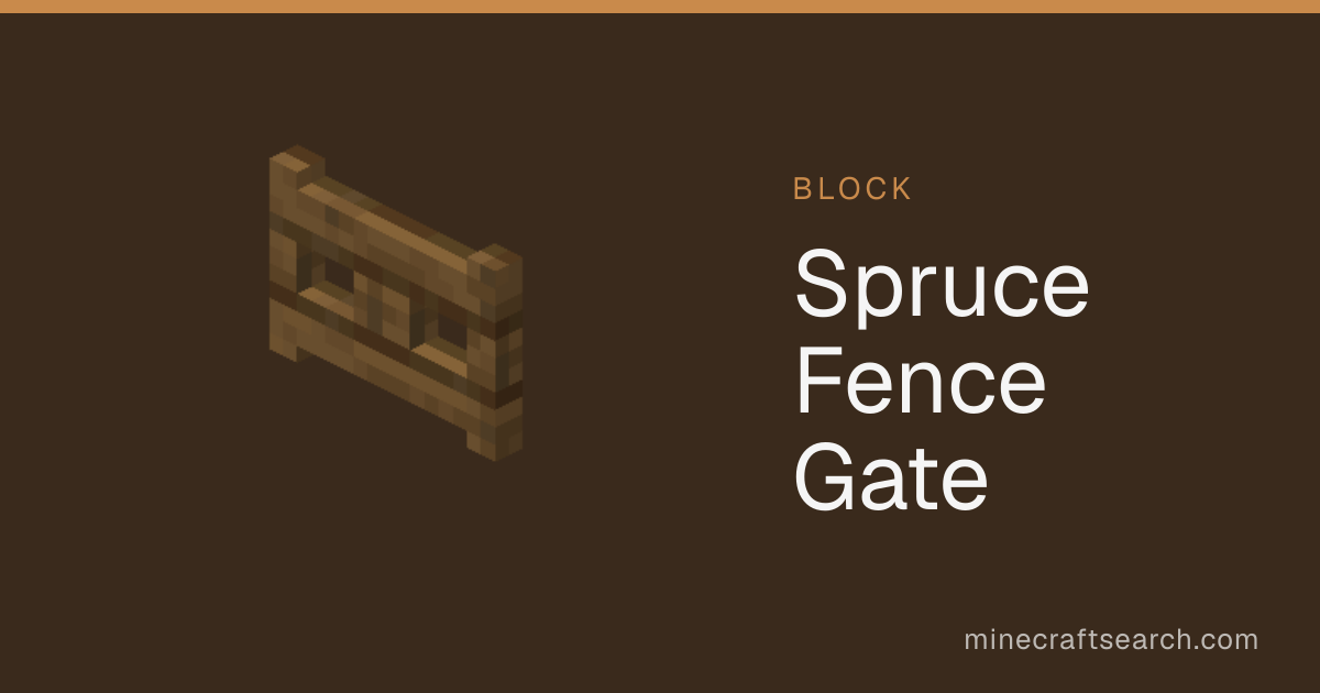 Spruce Fence Gate in Minecraft: Recipe & Uses