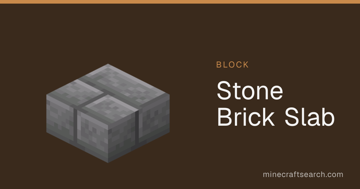Stone Brick Slab in Minecraft: Recipe & Uses