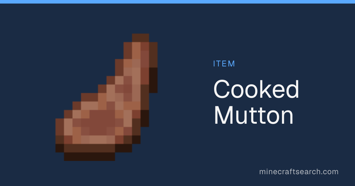 Cooked Mutton in Minecraft: Hunger, Saturation & Recipe