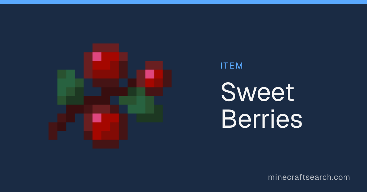 Sweet Berries in Minecraft: Hunger, Saturation & Recipe