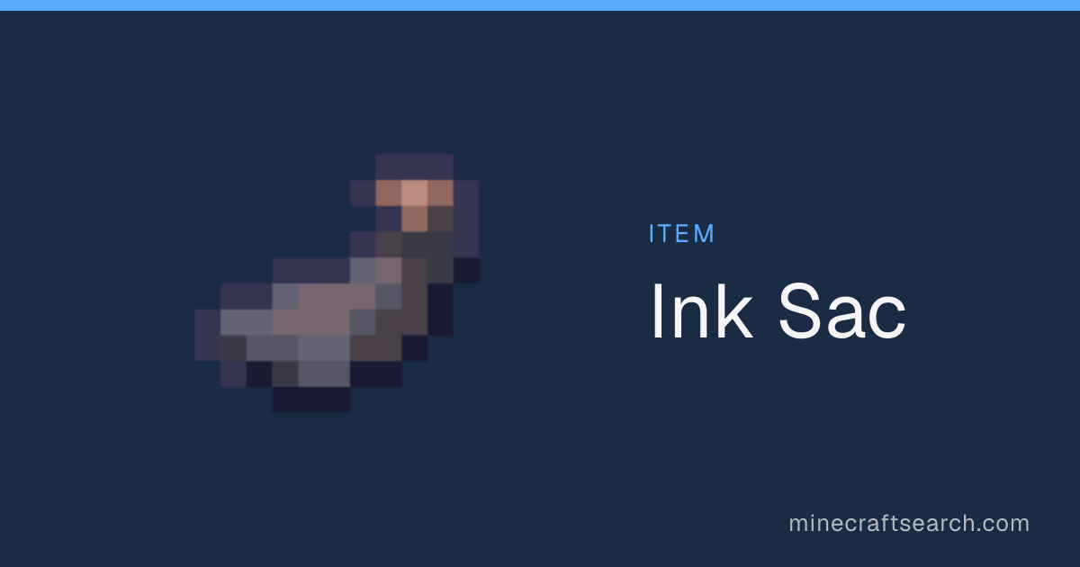 Ink Sac in Minecraft: Drops, Recipe & Uses