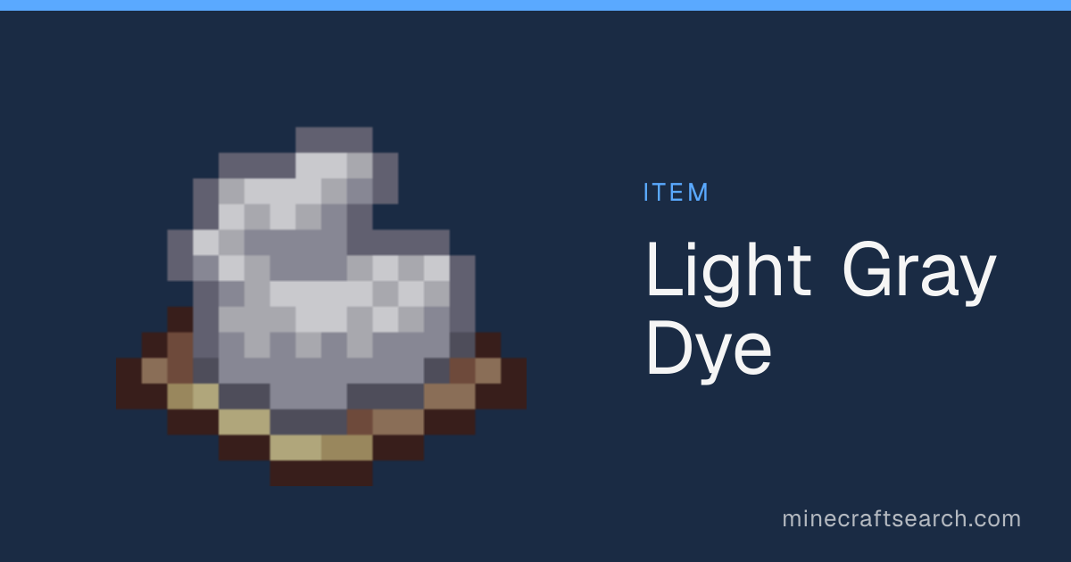 Light Gray Dye in Minecraft: Drops, Recipe & Uses