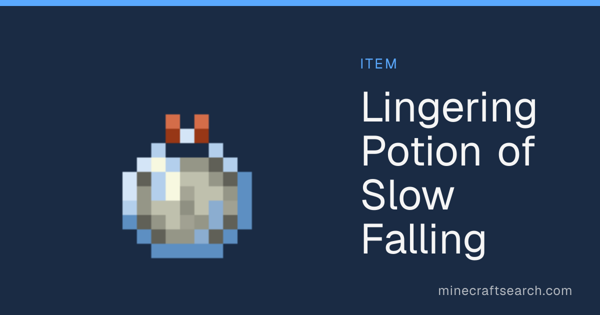 Lingering Potion of Slow Falling Potion in Minecraft