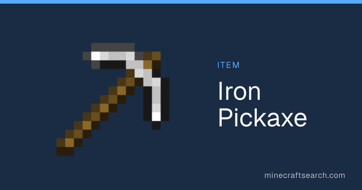 Iron Pickaxe in Minecraft: Tool Stats, Recipe & Uses