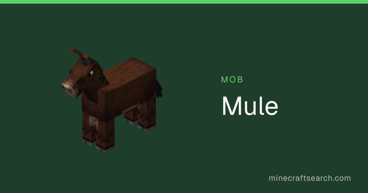 Mule in Minecraft: Spawn, Drops & Behavior