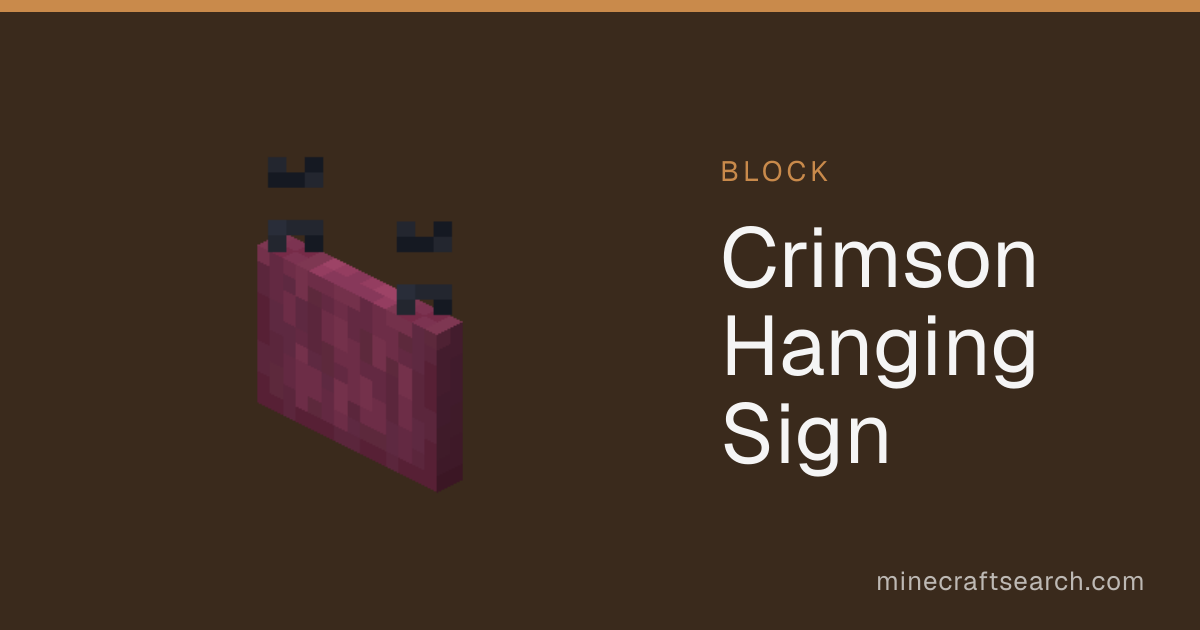 Cartel colgante carmesí en Minecraft