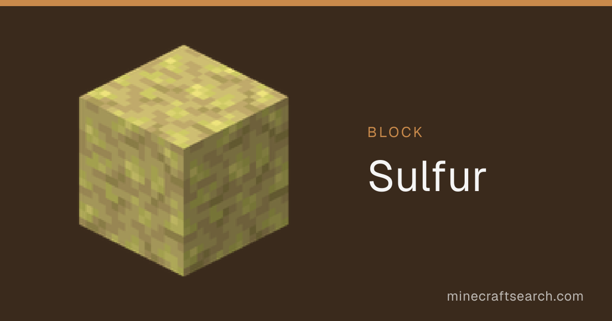 Bloque de Azufre — Crafteo, usos y generación en Minecraft