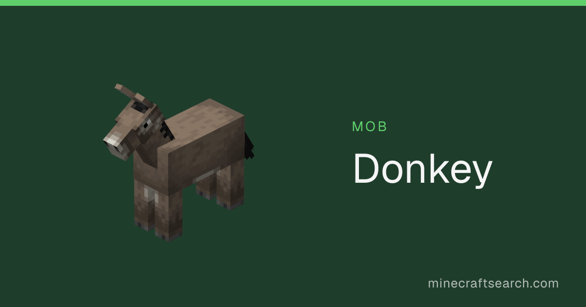 Burro en Minecraft: aparición, botín y comportamiento