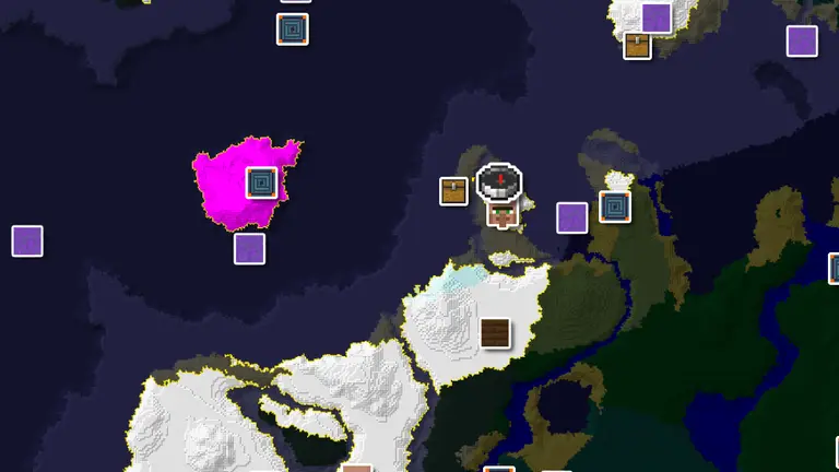 Treasure Chest, Ice Spikes, Mushroom Shore