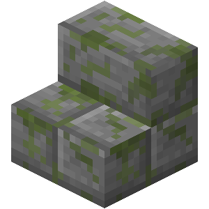 Mossy Stone Brick Stairs image
